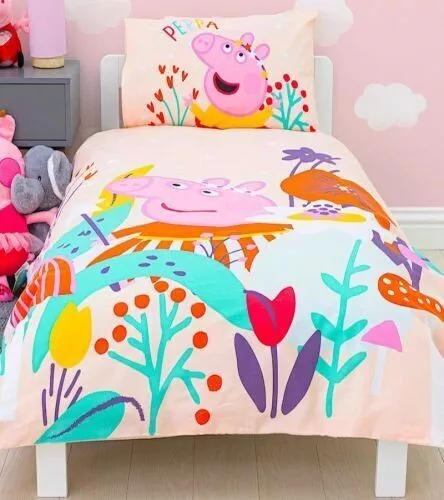 PEPPA PIG Magic Fairy Toddler Junior Cot Bed Duvet Cover Bedding Set