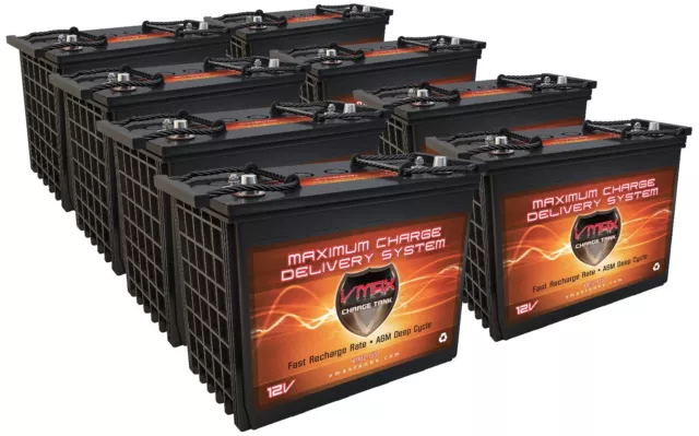 QTY 8 XTR12-155 POLARIS RANGER EV AVALANCHE AGM VMAX Battery 12V 155AH EA