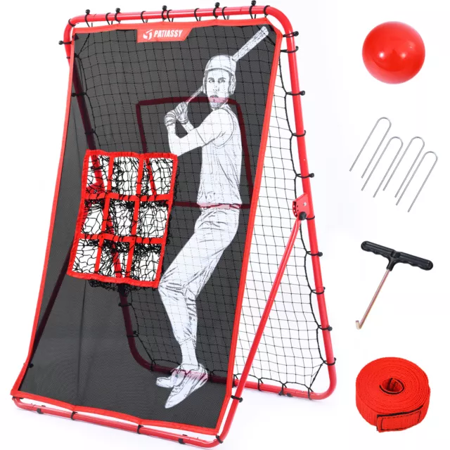 Baseball Softball Net 2 in 1 Pitching Rebound Trainer Throwing Training Aid Set