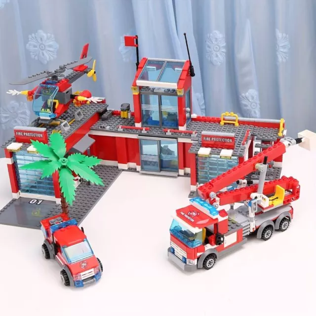 Kinder Geschenk Konstruktion Spielzeug Bausteine Baukästen Feuerwehrstation Groß