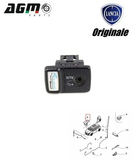 Connessione Adattatore Presa Usb Aux Originale Lancia Delta Ypsilon 735549528