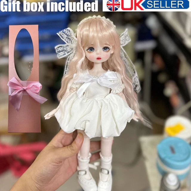 1/6 BJD Doll Kids Gift Cute Girl Ball Jointed Eyes Dress Makeup Full Set Toys