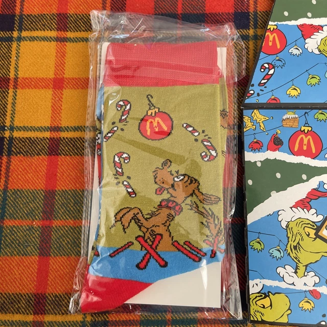 McDonalds 2025 The Grinch Meal Complete Set of 4 Socks - New