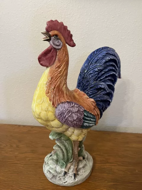 Antique Large Hand Painted Rooster Made in Italy 2