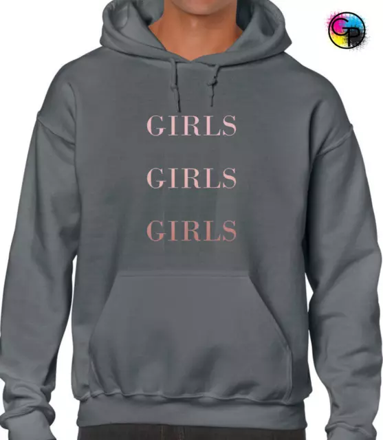 Girls Girls Girls Rose Gold Hoody Hoodie Cool Printed Slogan Design Fashion 3