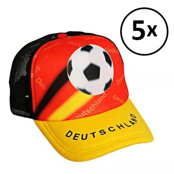 5 x Deutschland Fan Cappy Cap Mütze Hut Flagge EM WM Fanartikel Fahne Party NEU