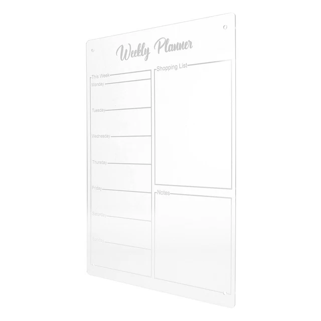 Tableau Magnétique Effaçable Transparent Pour Réfrigérateur - Planification Quotidienne Aimantée