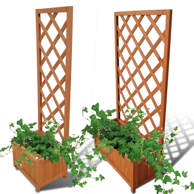 HOLZ BLUMENKASTEN SPALIER Rankhilfe Rankkasten Rankgitter Blumenkübel