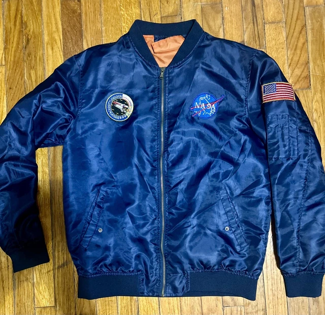 ALPHA INDUSTRIES MA-1 NASA Apollo Blue Flight Bomber Jacket Youth Small ...
