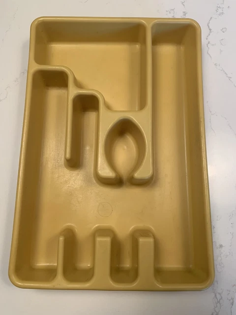 Bandeja de platería/vajilla/utensilios para camarera de goma cosecha oro vintage
