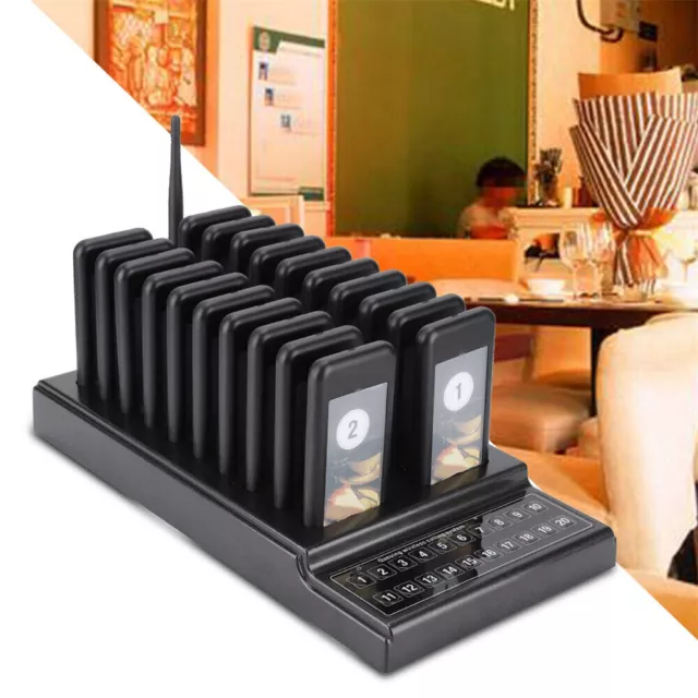 Wireless Restaurant Coaster Pager Guest Paging Queuing Calling System 20 Pagers