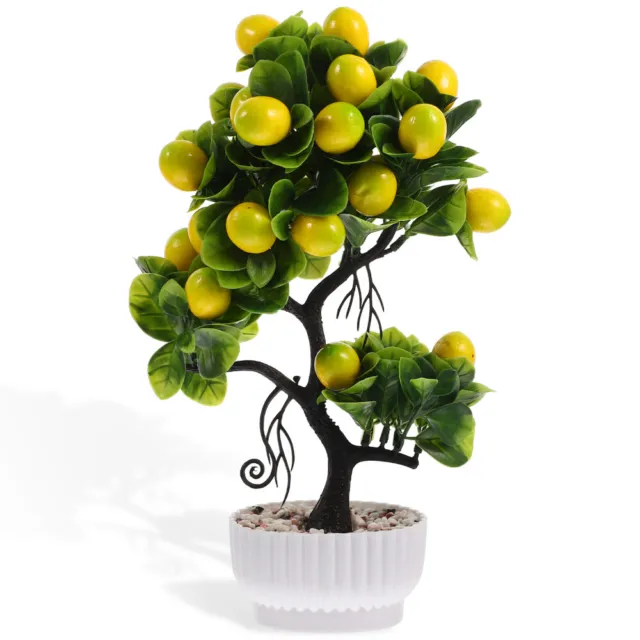 Oficina artificial de interior planta de limón imitación árbol frutal decoración hogar decoración de árbol frutal