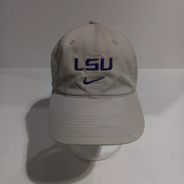 Nike LSU Tigers Heritage 86 Khaki Adjustable Strapback Hat Cap One Size