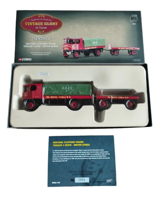 Corgi 80007 Vintage Glory Sentinel Plattform Dampfwagen & Anhänger Vereinigtes Afrika