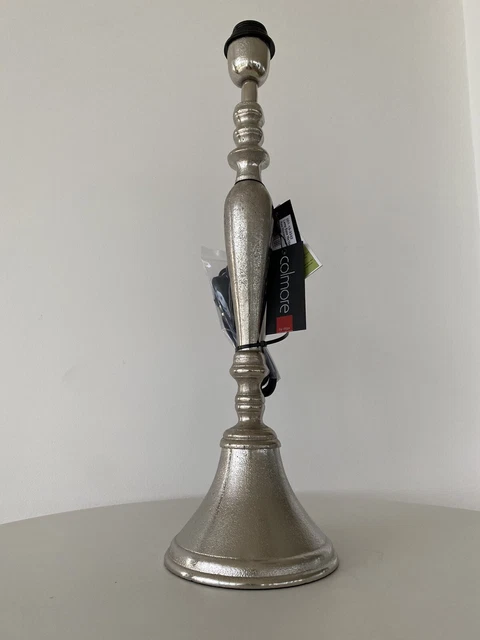 COLMORE Leuchte  Alu Silber Tischleuchte Lampenfuß Maritim Style Luxus 52 cm