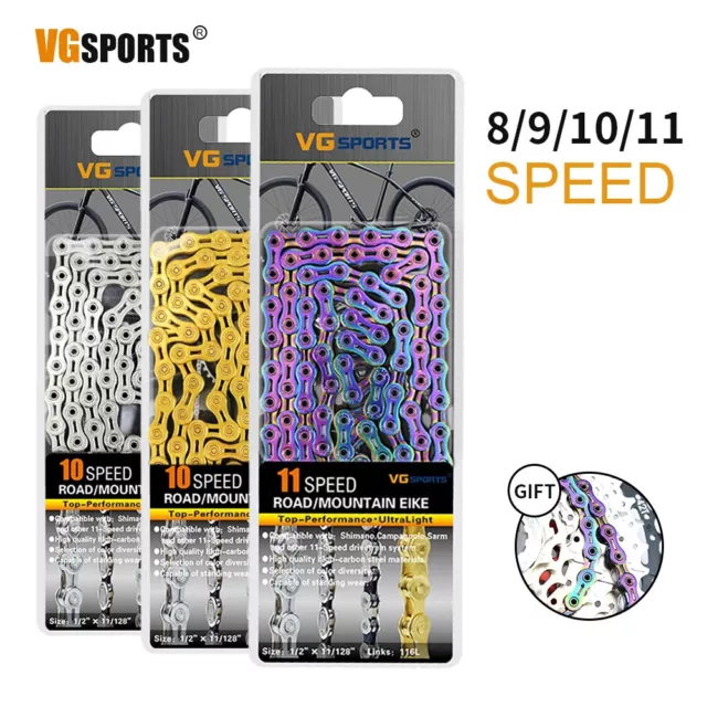 VG sports MTB Bike Chain 8/9/10/11Speed Semi-Hollow Chains Fit SHIMANO SRAM