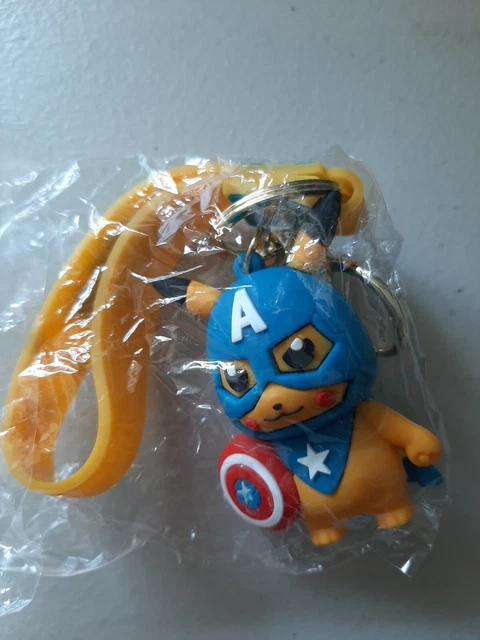 Pokemon Pikachu as Captain American Key Chain Charm Wrist Strap Avengers