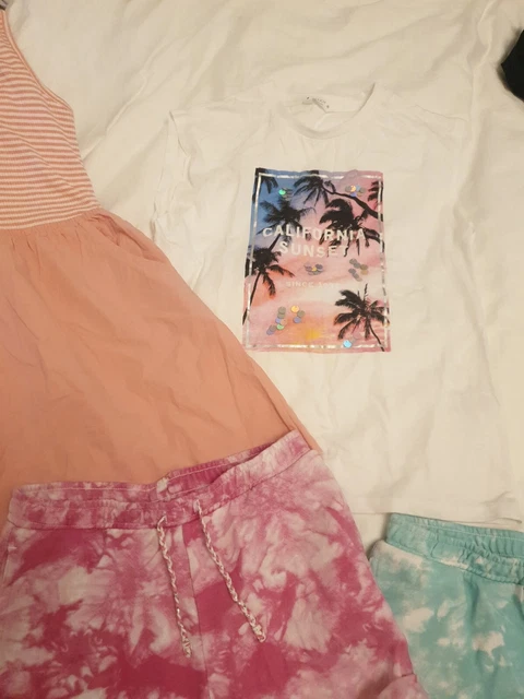 Mango and Matalan Girls clothes bundle, 10 years, dress 2 shorts and t shirt,