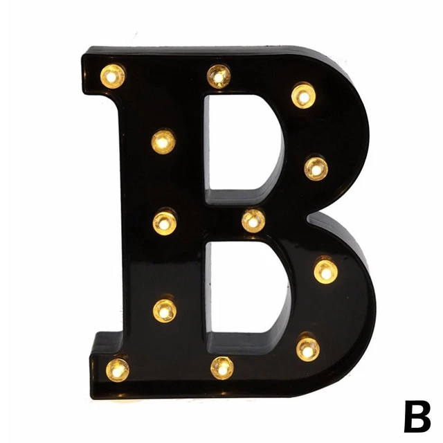 22.5CM Black2 LED Black Letter Light 26 English Night Light Large Lights Alphab