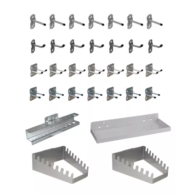 159311 Hakensortiment Haken Lochwand Werkzeugwand Werbank Hakensatz 32 tlg. ADB