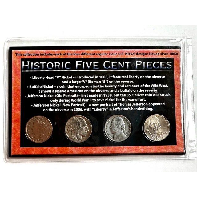 First Commemorative Mint Historic Five Cent Pieces Nickel Collection