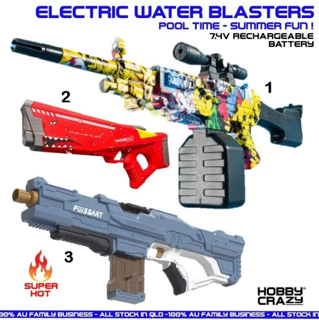 Electric Water Soakers Pool Toys Powerful Water Gun Kids Adults Large Water Guns