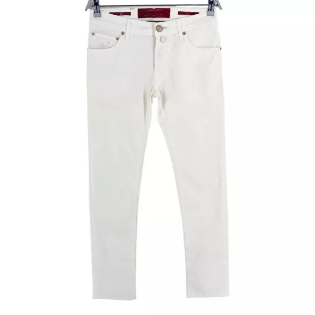 Jacob Cohen Hommes 622 C Blanc Jeans Moulant Pantalon Taille W30 L34 À en Italie