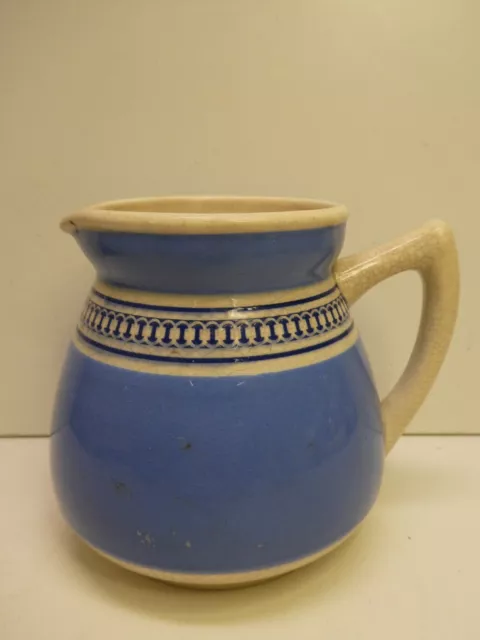 Vintage Blue & White Milk Jug Art Deco Pottery Ceramic Studio