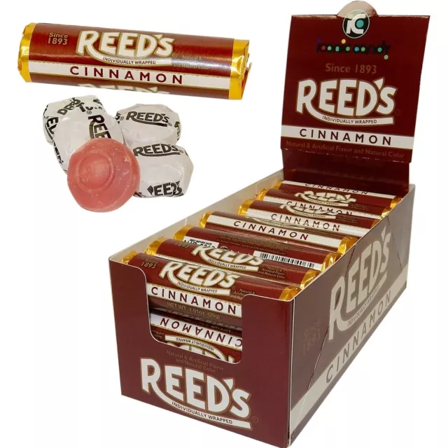 REED'S CINNAMON HARD CANDY - 7 PIECE ROLL - 1 to 24 ROLLS - FRESH -FREE SHIPPING