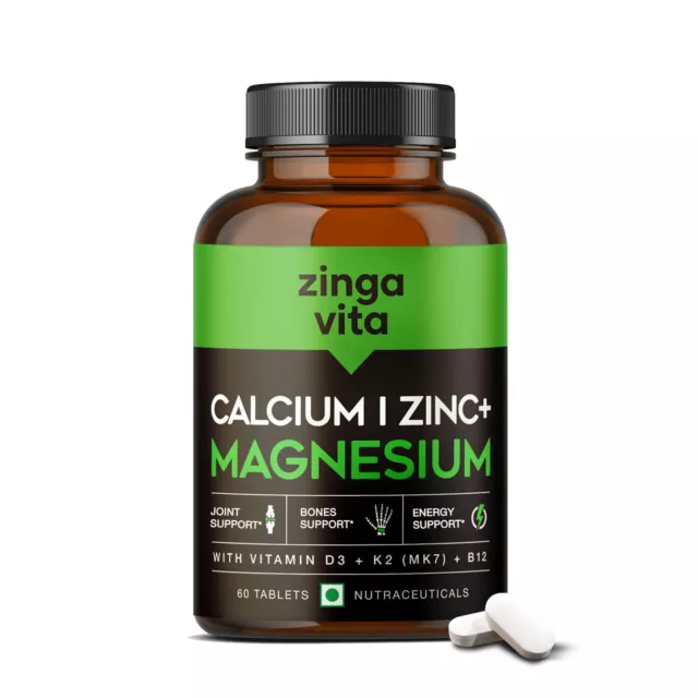 Compresse di calcio, magnesio e zinco con vitamina D3, K2 e B12 per la...