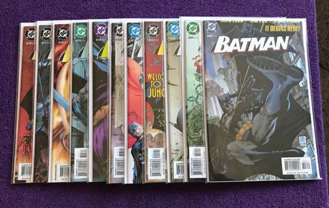 Batman #608-618! Hush Full-Run! 1St App. Hush! Jim Lee! Dc Comics! 1St Prints!