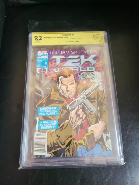 Cbcs Tek World #1 1992 Marvel 9.2 Signed By William Shatner