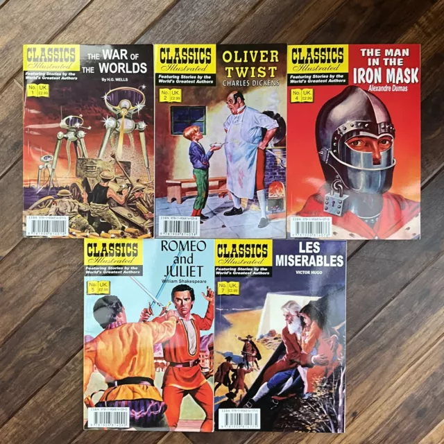 5 x Classics Illustrated - Issue No’s 1, 2, 4, 5, 7 - Mint Condition