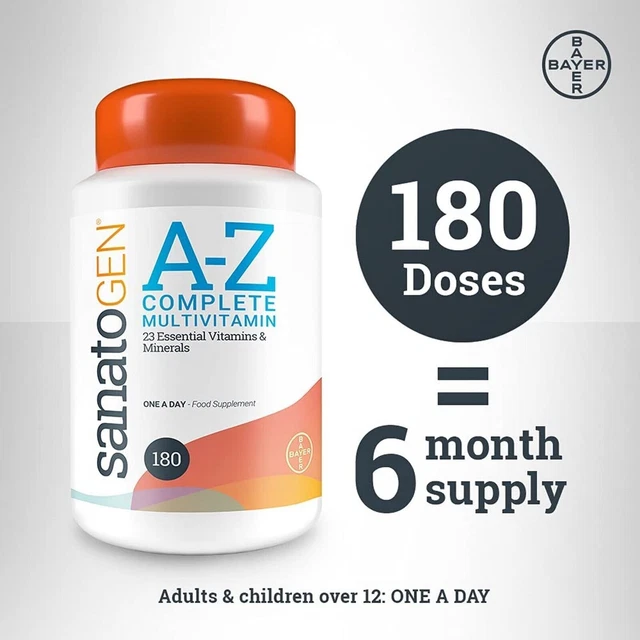 Sanatogen AZ komplettes Multivitaminpräparat, 6-Monats-Vorrat / 180 Tabletten.