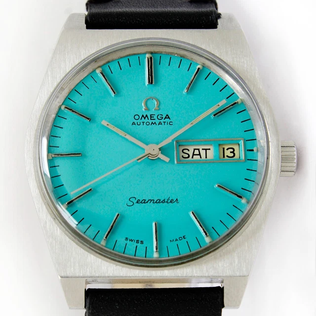 OMEGA SEAMASTER AUTOMATIQUE D/D Turquoise Vintage Montre Cyber Monday