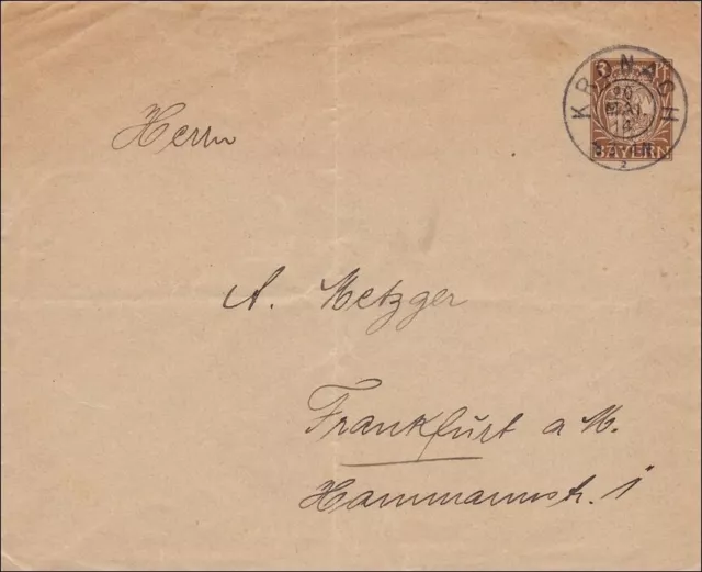 Bayern: 1913, Brief von Kronach nach Frankfurt