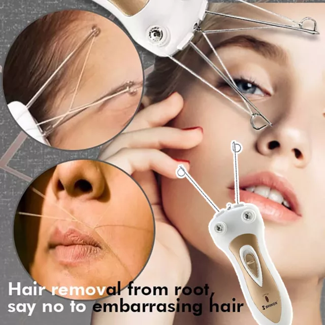 Electric Body Face Facial Hair Remover Defeatherer Cotton Thread Epilator Tool