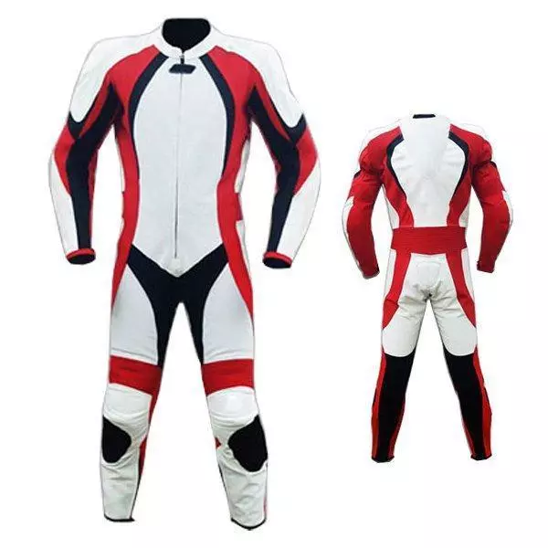 Mens A Grade Leather Motorcycle 1PC Suit Motorbike Rider Racing Armour Sports AB