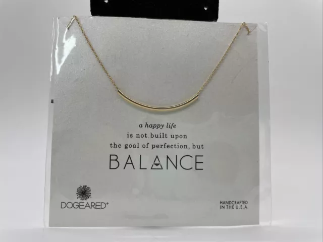 NEW Dogeared Happy Life Balance Gold Tone  Necklace Encouragement Gift