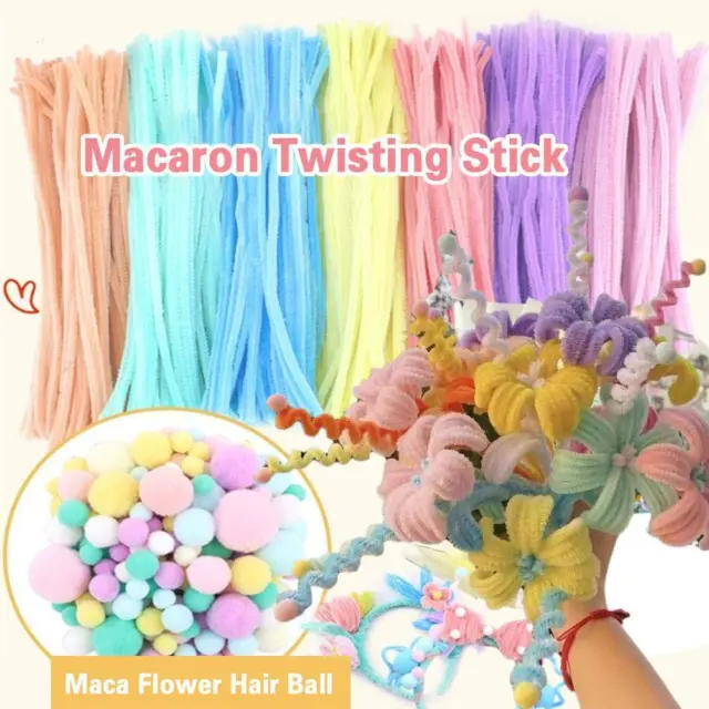 1 Set Pipe Cleaners Crafts Flexible Bendable Wire Colorful Stems Chenille J5J0