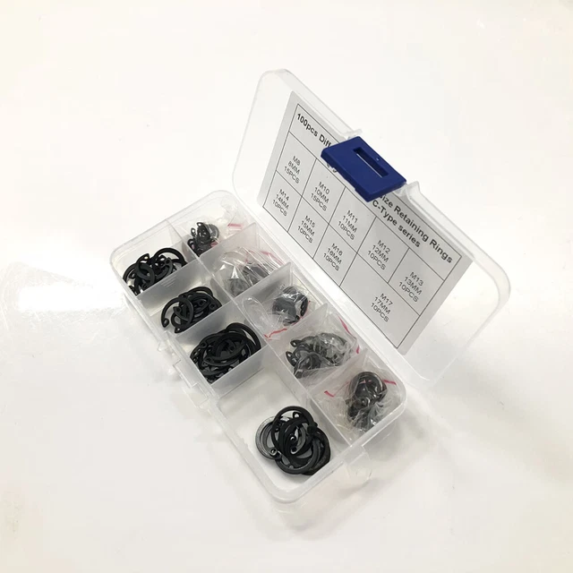 100 IN 1 65 Carbon Steel Universal Snap Rings Set for Automotive £7.99