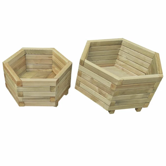 2x Garten Hochbeet Kiefernholz Imprägniert Pflanzkübel Pflanzbeet Blumenkasten