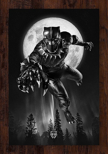 Black Panther I Never Freeze Black/White Variant Giclee Print #/50 13x19