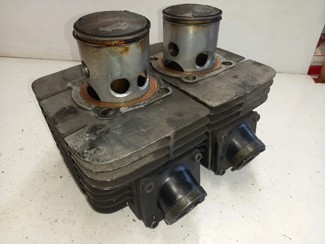YAMAHA RD350 A and B Barrels with Pistons on 1.mm over size bore. YAMAHA RD350 A and B Barrels with Pistons on 1.mm over size bore.