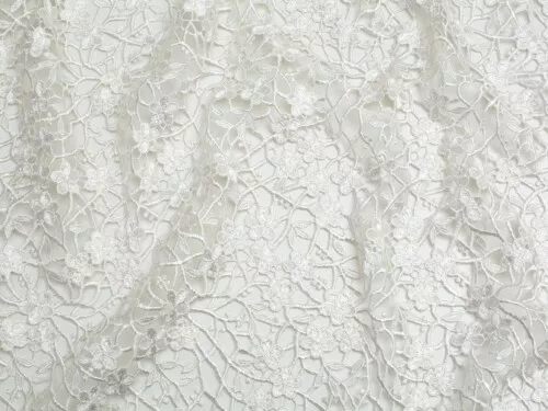 Minerva Heavy Guipure Lace Fabric Ivory - per metre