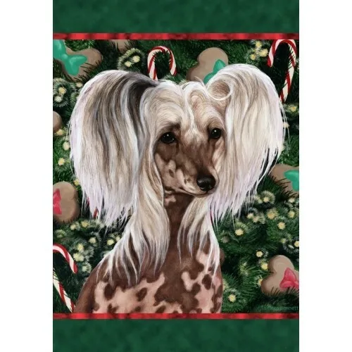 Christmas Holiday Garden Flag - Chinese Crested 140691