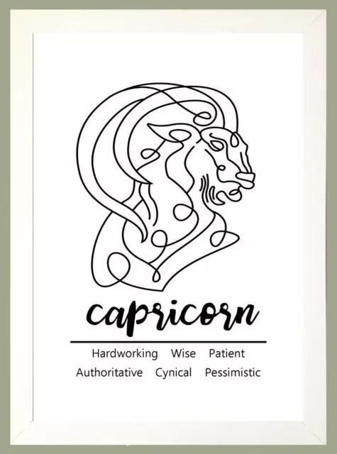 CAPRICORN ZODIAC STAR SIGN Birthday Print sold as Print Only or Framed Options