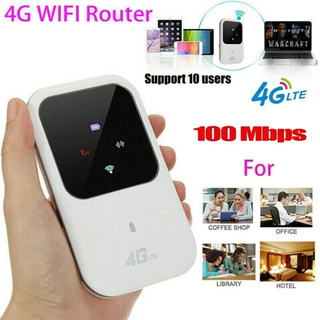 4G LTE Mobile Broadband Wireless Router Hotspot SIM Unlocked WiFi Modem 100Mbps