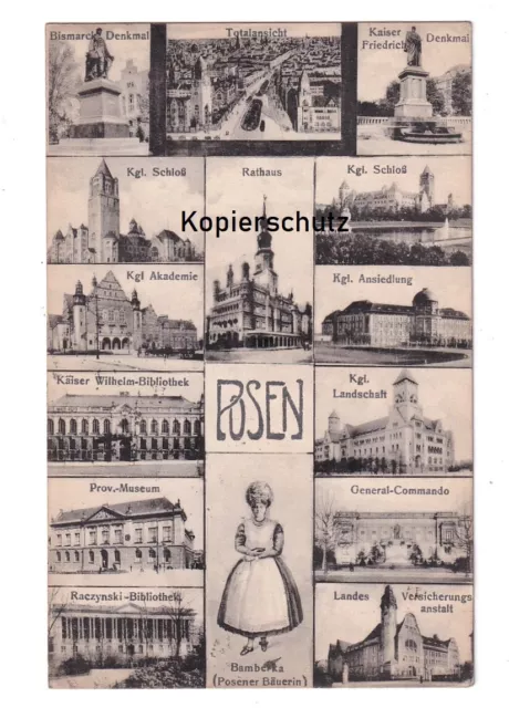 alte Ak 1922 Posen Poznan, Mehrbildkarte mit Bamberka