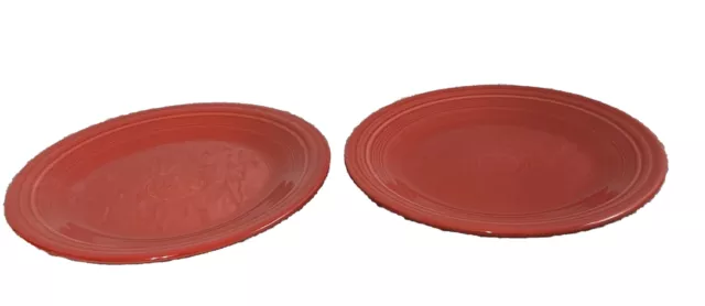 Fiesta Ware Homer Laughlin Scarlet Red Dinner Plate 10.5" Set Of 2